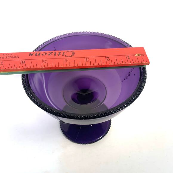 Antique Amethyst Purple Compote Pedestal Serving Dish - Picture 10 of 11
